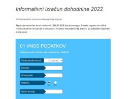 Informativni izračun dohodnine za 2022